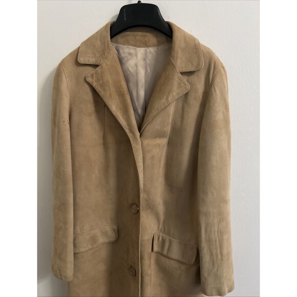 Women’s Camel Suede Trench Coat, Unbranded, No Tag - Picture 3 of 14